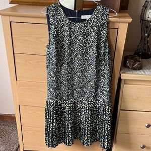 Black and lime green sleeveless dress